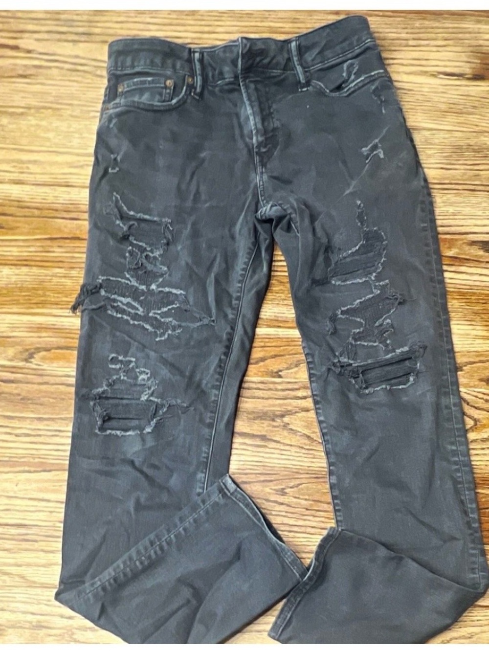 American Eagle Distressed Black Ripped Jeans